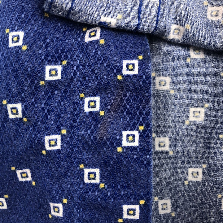 Ralph Lauren CHAPS all-over print short-sleeved button-down shirt, men's size L cotton Navy blue Vintage Second Hand