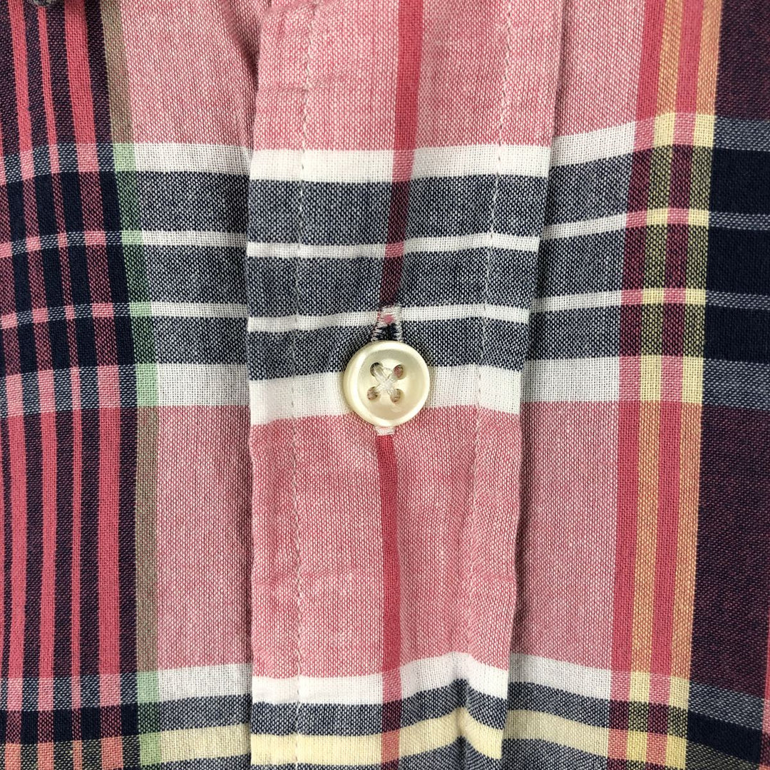 Ralph Lauren Classic Fit Short Sleeve Button Down Check Shirt Men's Size L cotton pink type Vintage Second Hand
