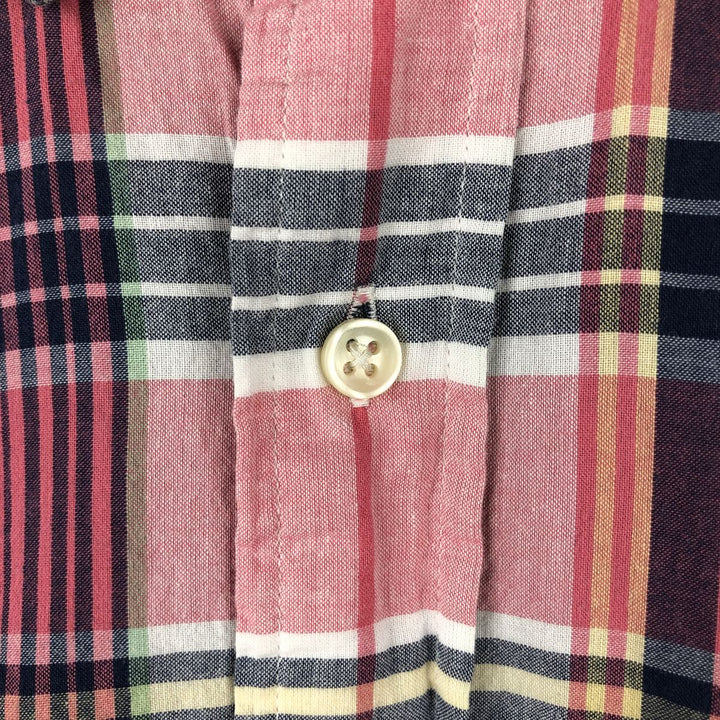 Ralph Lauren Classic Fit Short Sleeve Button Down Check Shirt Men's Size L cotton pink type Vintage Second Hand