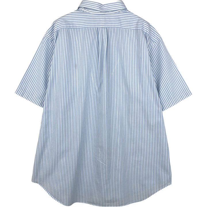 Ralph Lauren Classic Fit Short Sleeve Button Down Striped Shirt Men's XL cotton blue type Vintage Second Hand