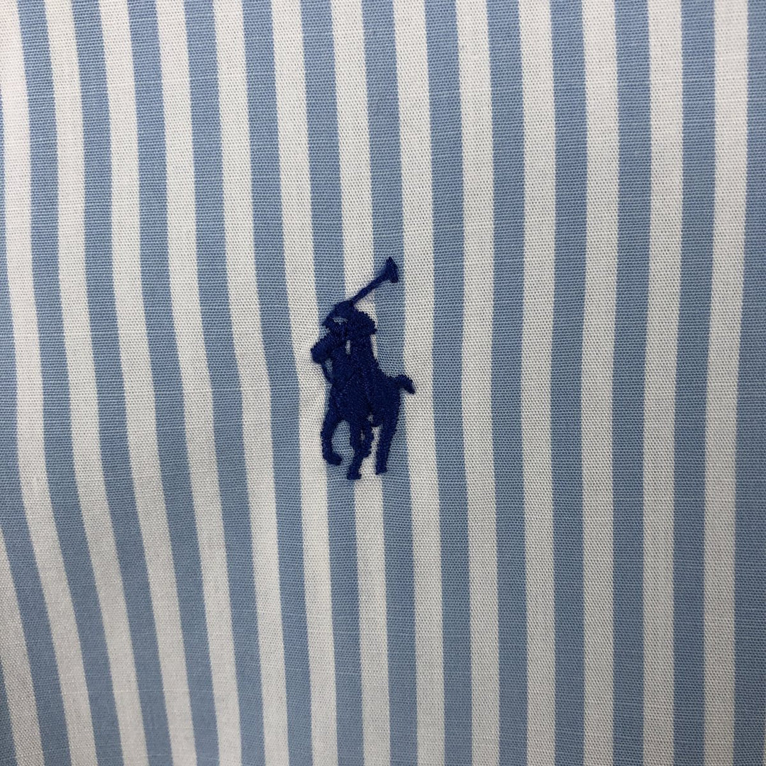 Ralph Lauren Classic Fit Short Sleeve Button Down Striped Shirt Men's XL cotton blue type Vintage Second Hand