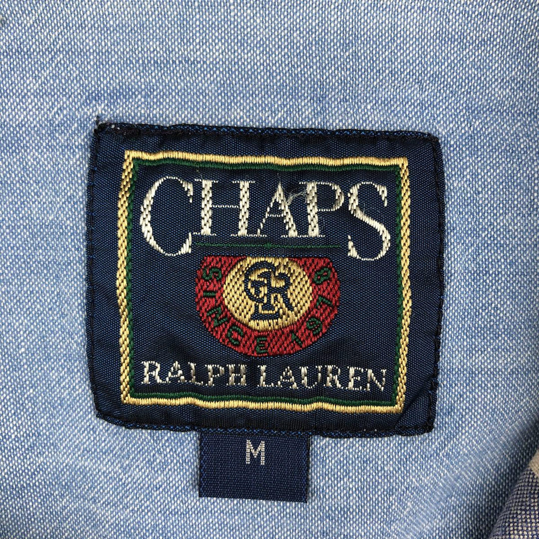80'S Ralph Lauren CHAPS short sleeve button down check shirt men's size M vintage cotton navy blue type Vintage Second Hand