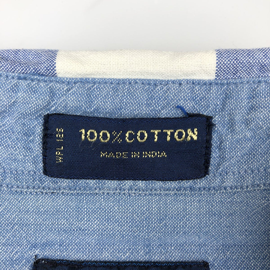 80'S Ralph Lauren CHAPS short sleeve button down check shirt men's size M vintage cotton navy blue type Vintage Second Hand