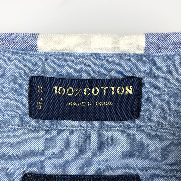 80'S Ralph Lauren CHAPS short sleeve button down check shirt men's size M vintage cotton navy blue type Vintage Second Hand