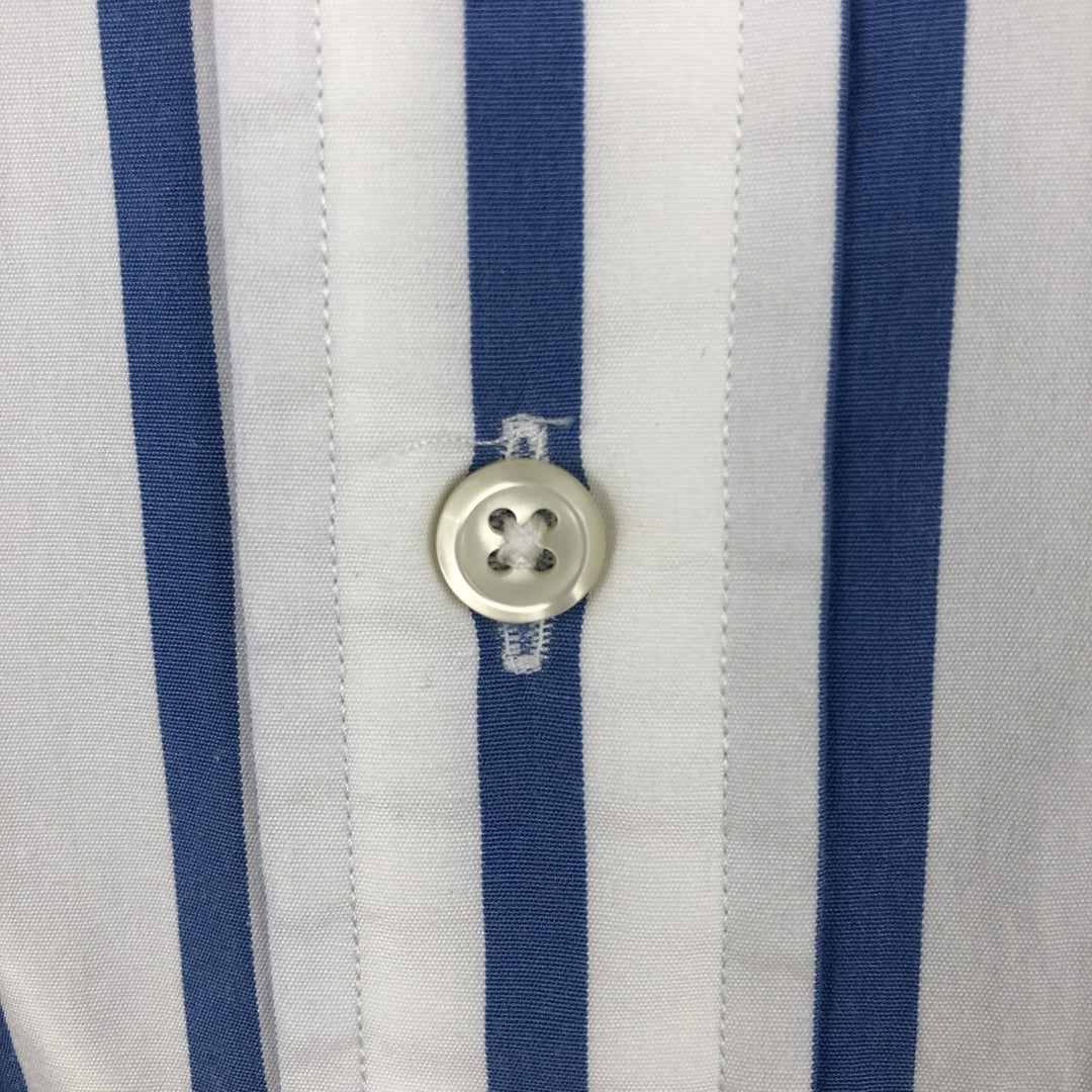 Ralph Lauren POLO by Ralph Lauren CUSTOM FIT short sleeve button down striped shirt men's M size cotton blue type Vintage Second Hand