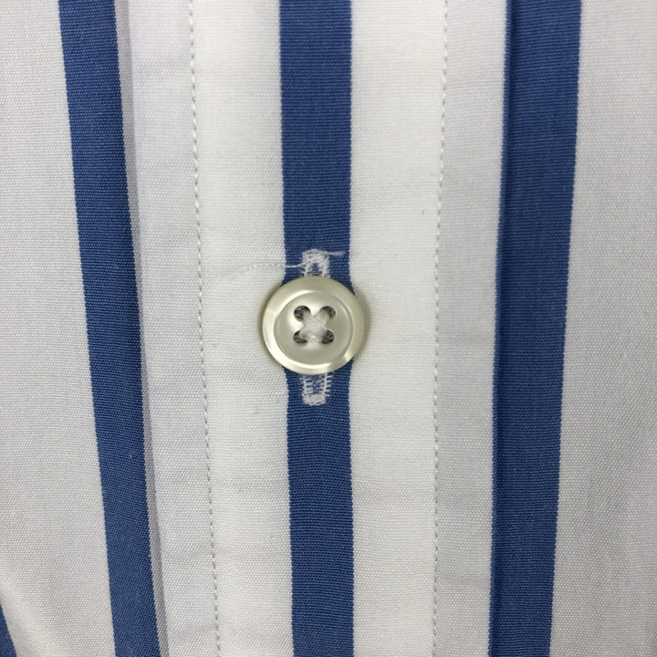 Ralph Lauren POLO by Ralph Lauren CUSTOM FIT short sleeve button down striped shirt men's M size cotton blue type Vintage Second Hand