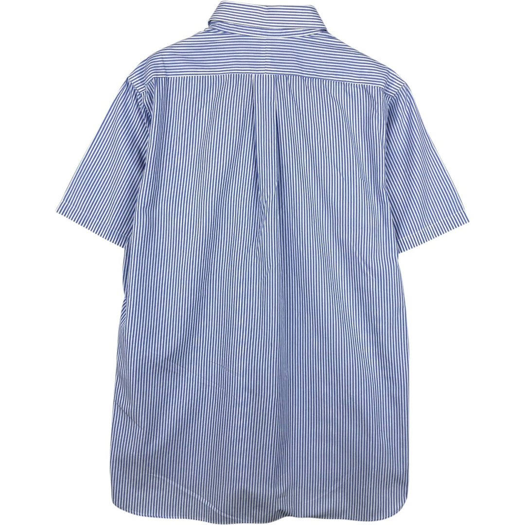 Ralph Lauren CUSTOM FIT Short-Sleeve Button-Down Striped Shirt, Men's Size L (approx.) cotton blue type Vintage Second Hand
