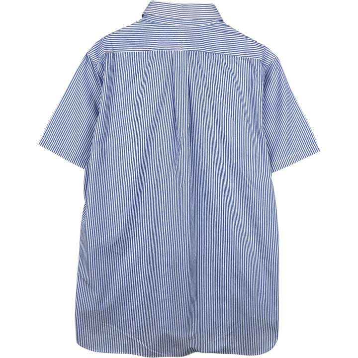 Ralph Lauren CUSTOM FIT Short-Sleeve Button-Down Striped Shirt, Men's Size L (approx.) cotton blue type Vintage Second Hand