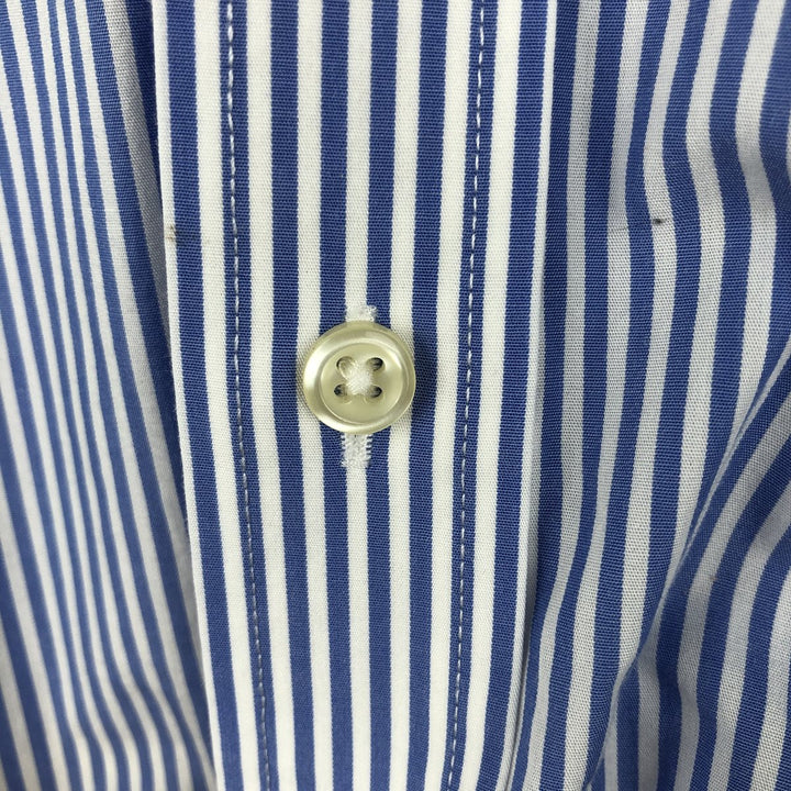 Ralph Lauren CUSTOM FIT Short-Sleeve Button-Down Striped Shirt, Men's Size L (approx.) cotton blue type Vintage Second Hand
