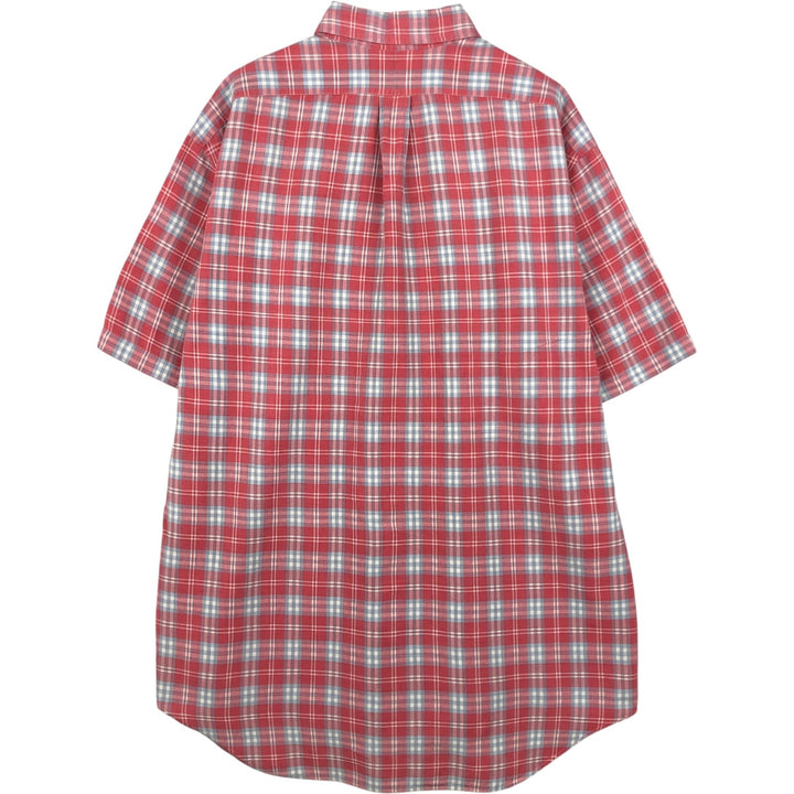 Ralph Lauren BLAKE short sleeve button down check shirt, men's size L cotton red type Vintage Second Hand