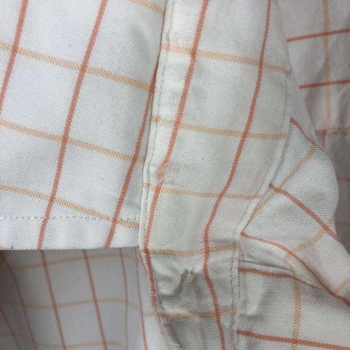 Ralph Lauren BLAKE short sleeve button down check shirt men's XL size cotton white type Vintage Second Hand