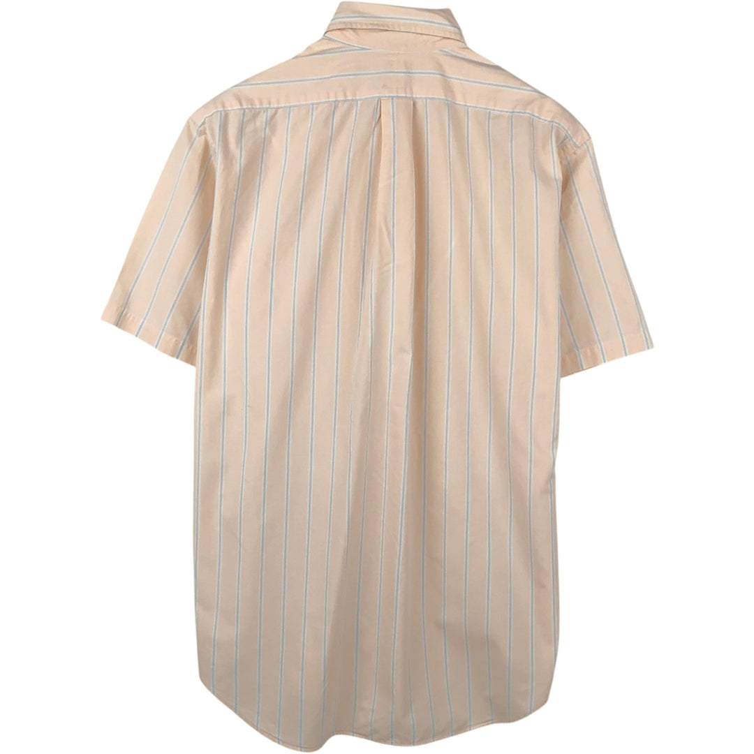 Ralph Lauren TILDEN Short-Sleeve Button-Down Striped Shirt, Men's Size S (approx.) cotton coral Vintage Second Hand