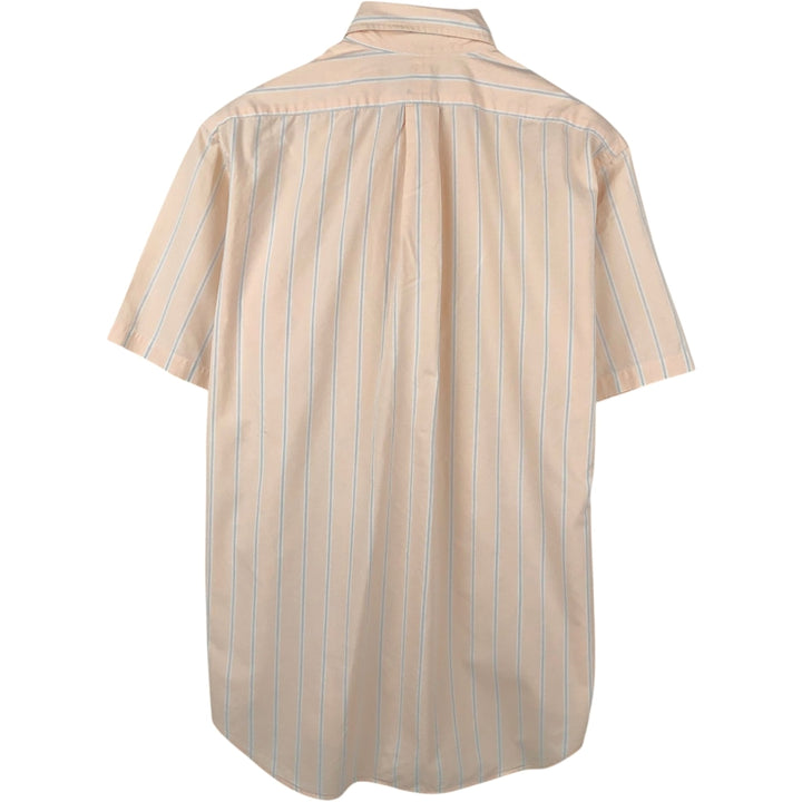 Ralph Lauren TILDEN Short-Sleeve Button-Down Striped Shirt, Men's Size S (approx.) cotton coral Vintage Second Hand