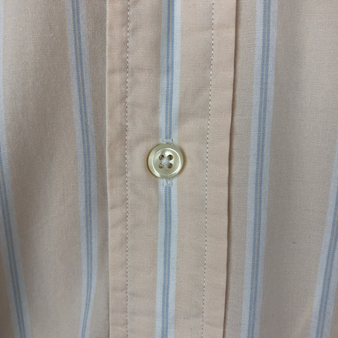 Ralph Lauren TILDEN Short-Sleeve Button-Down Striped Shirt, Men's Size S (approx.) cotton coral Vintage Second Hand