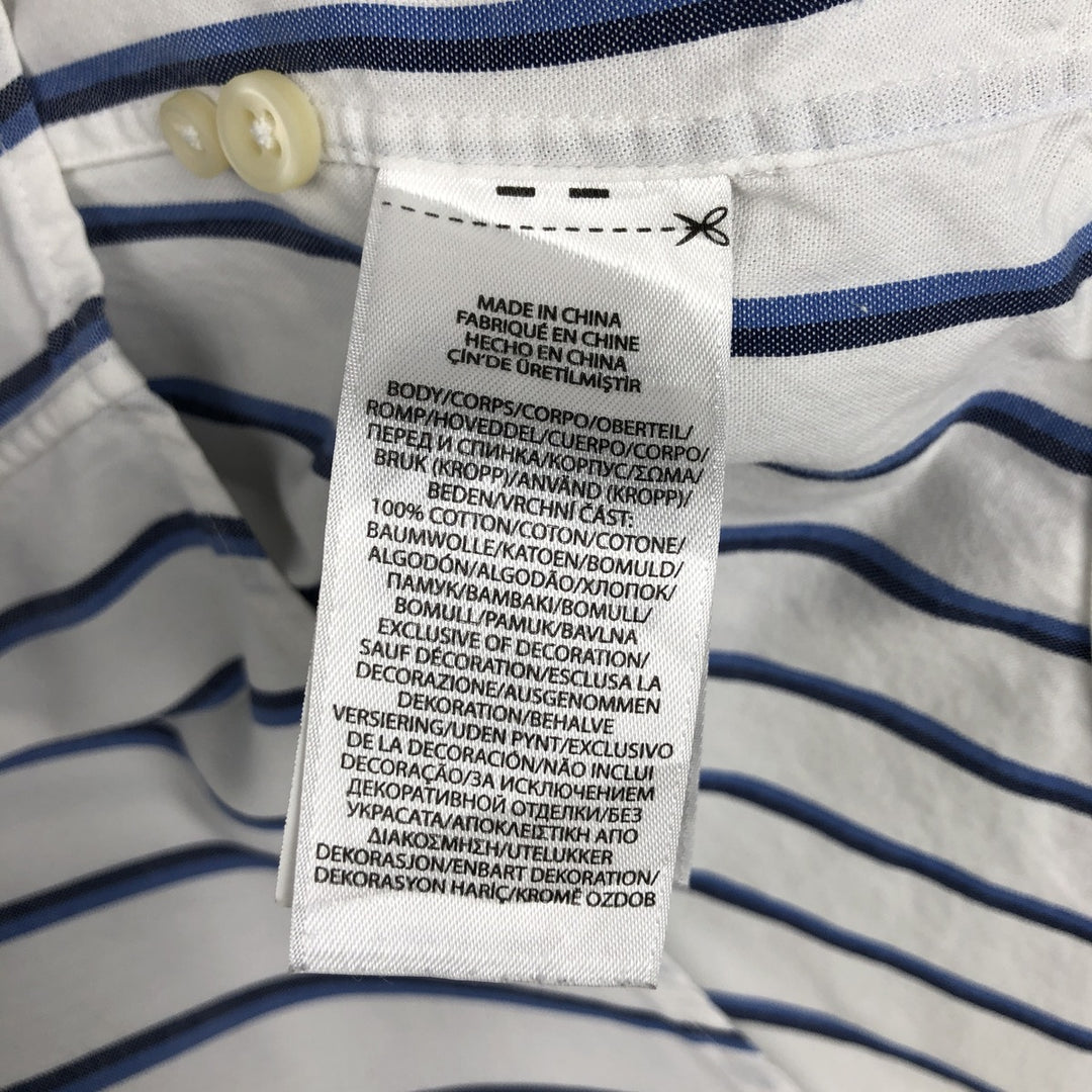 Ralph Lauren Classic Fit Short Sleeve Button Down Striped Shirt Men's Size L cotton blue type Vintage Second Hand