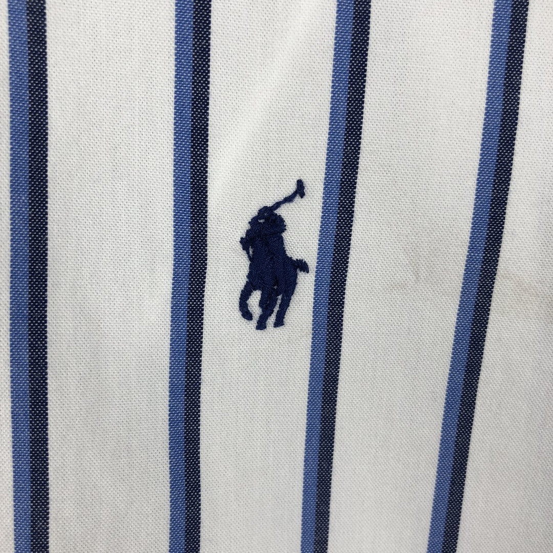Ralph Lauren Classic Fit Short Sleeve Button Down Striped Shirt Men's Size L cotton blue type Vintage Second Hand