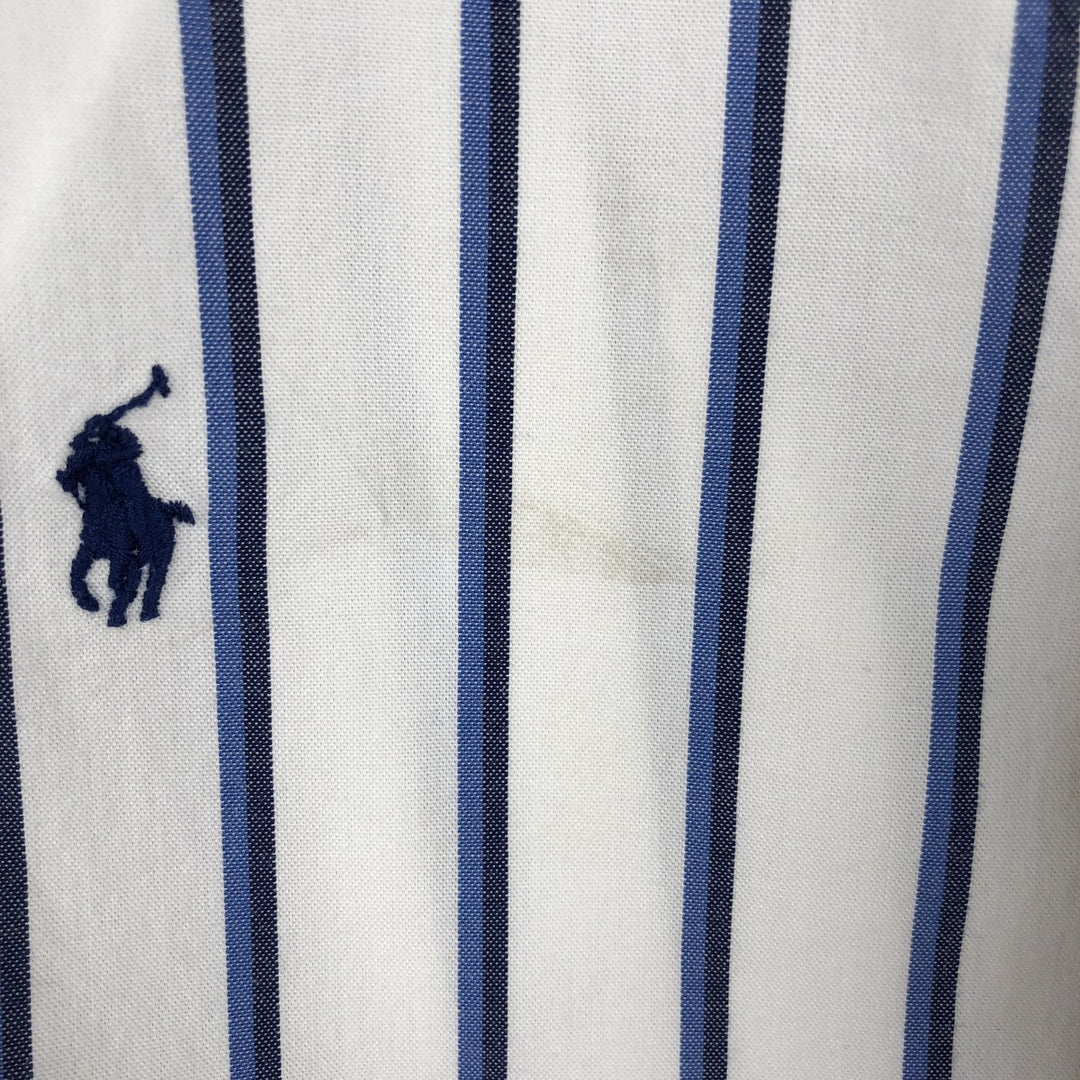 Ralph Lauren Classic Fit Short Sleeve Button Down Striped Shirt Men's Size L cotton blue type Vintage Second Hand
