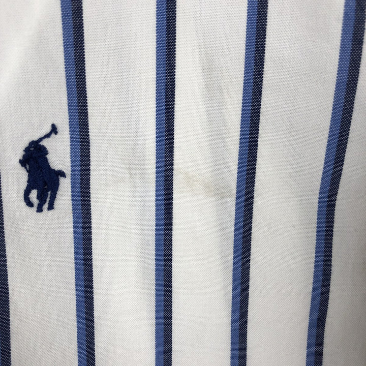 Ralph Lauren Classic Fit Short Sleeve Button Down Striped Shirt Men's Size L cotton blue type Vintage Second Hand