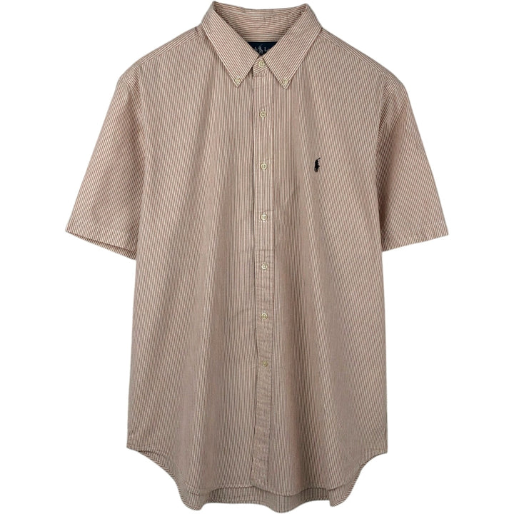 Ralph Lauren CLASSIC FIT Classic Fit Seersucker Short Sleeve Button Down Striped Shirt Men's XL cotton cheek Vintage Second Hand