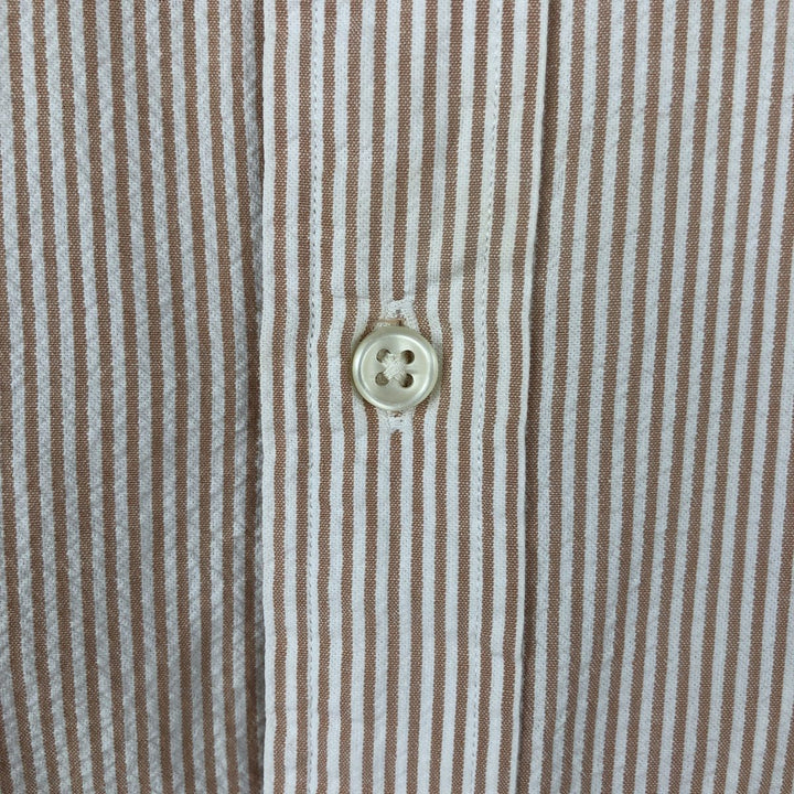Ralph Lauren CLASSIC FIT Classic Fit Seersucker Short Sleeve Button Down Striped Shirt Men's XL cotton cheek Vintage Second Hand