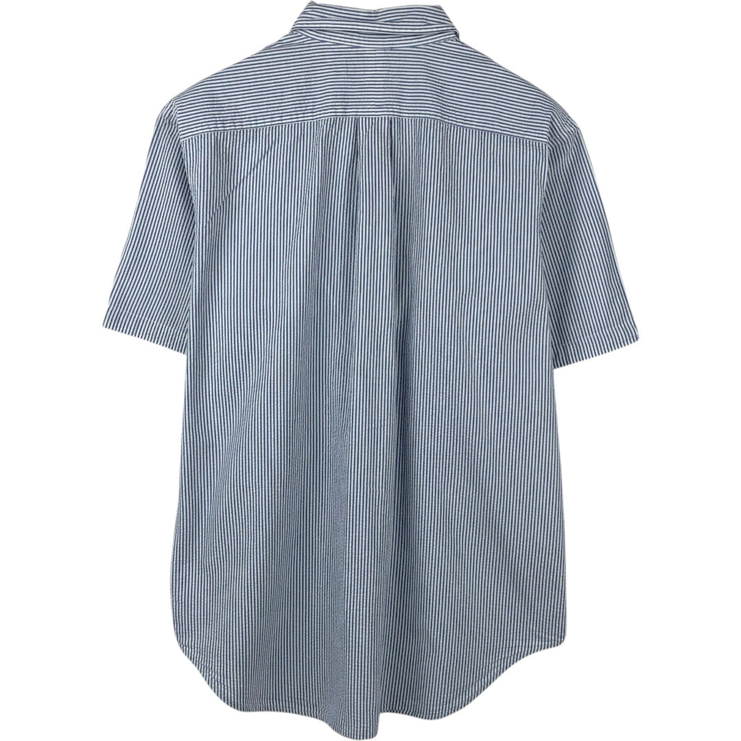 Ralph Lauren CLASSIC FIT Classic Fit Seersucker Short Sleeve Button Down Striped Shirt Men's L cotton blue type Vintage Second Hand