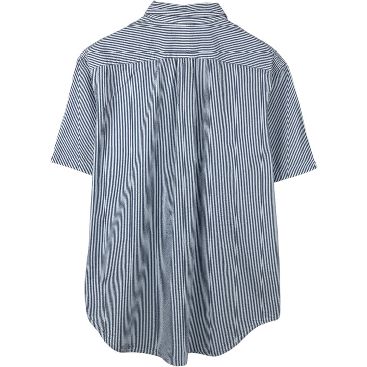 Ralph Lauren CLASSIC FIT Classic Fit Seersucker Short Sleeve Button Down Striped Shirt Men's L cotton blue type Vintage Second Hand