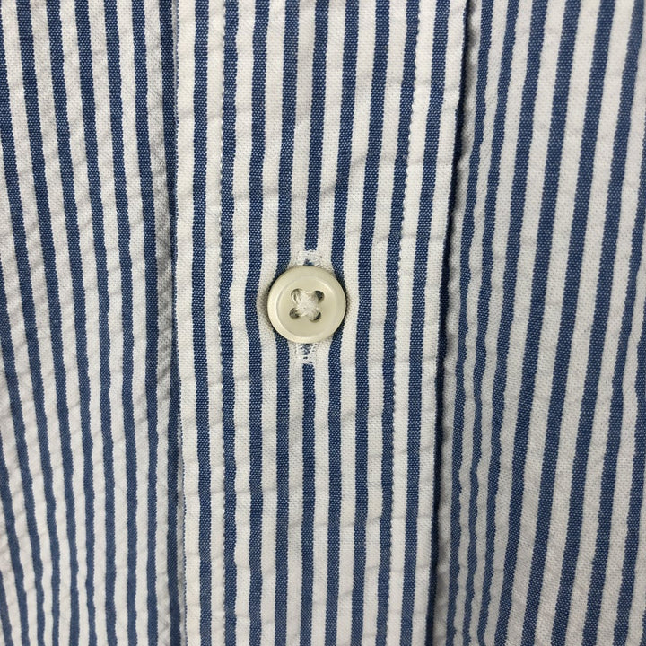 Ralph Lauren CLASSIC FIT Classic Fit Seersucker Short Sleeve Button Down Striped Shirt Men's L cotton blue type Vintage Second Hand