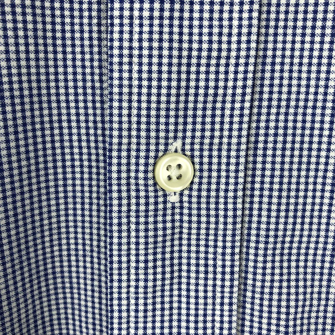 Ralph Lauren CLASSIC FIT Seersucker Short-Sleeve Button-Down Check Shirt, Men's Size L (approx.) cotton blue type Vintage Second Hand