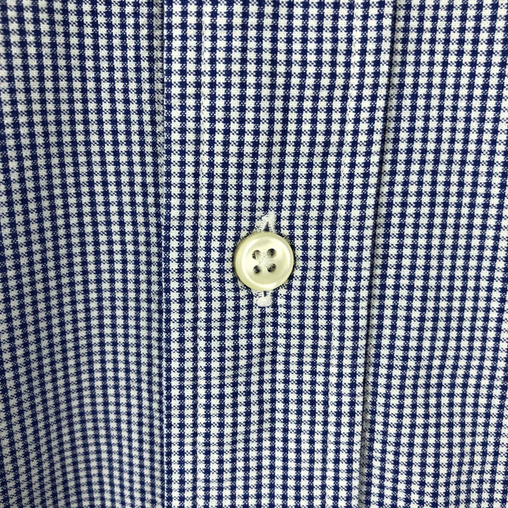 Ralph Lauren CLASSIC FIT Seersucker Short-Sleeve Button-Down Check Shirt, Men's Size L (approx.) cotton blue type Vintage Second Hand