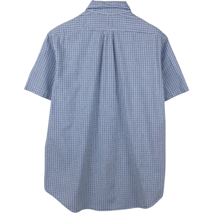 Ralph Lauren Seersucker Short Sleeve Button-Down Check Shirt, Men's Size L cotton white type Vintage Second Hand