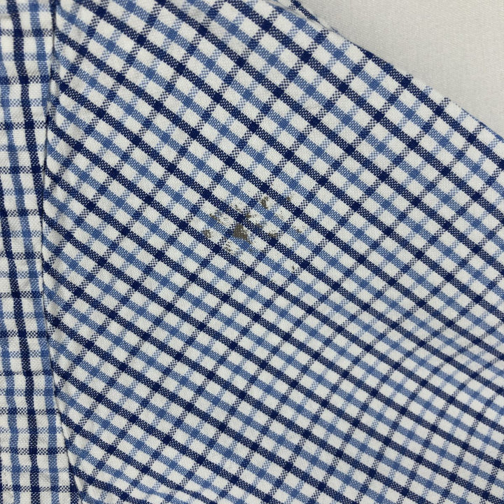Ralph Lauren Seersucker Short Sleeve Button-Down Check Shirt, Men's Size L cotton white type Vintage Second Hand