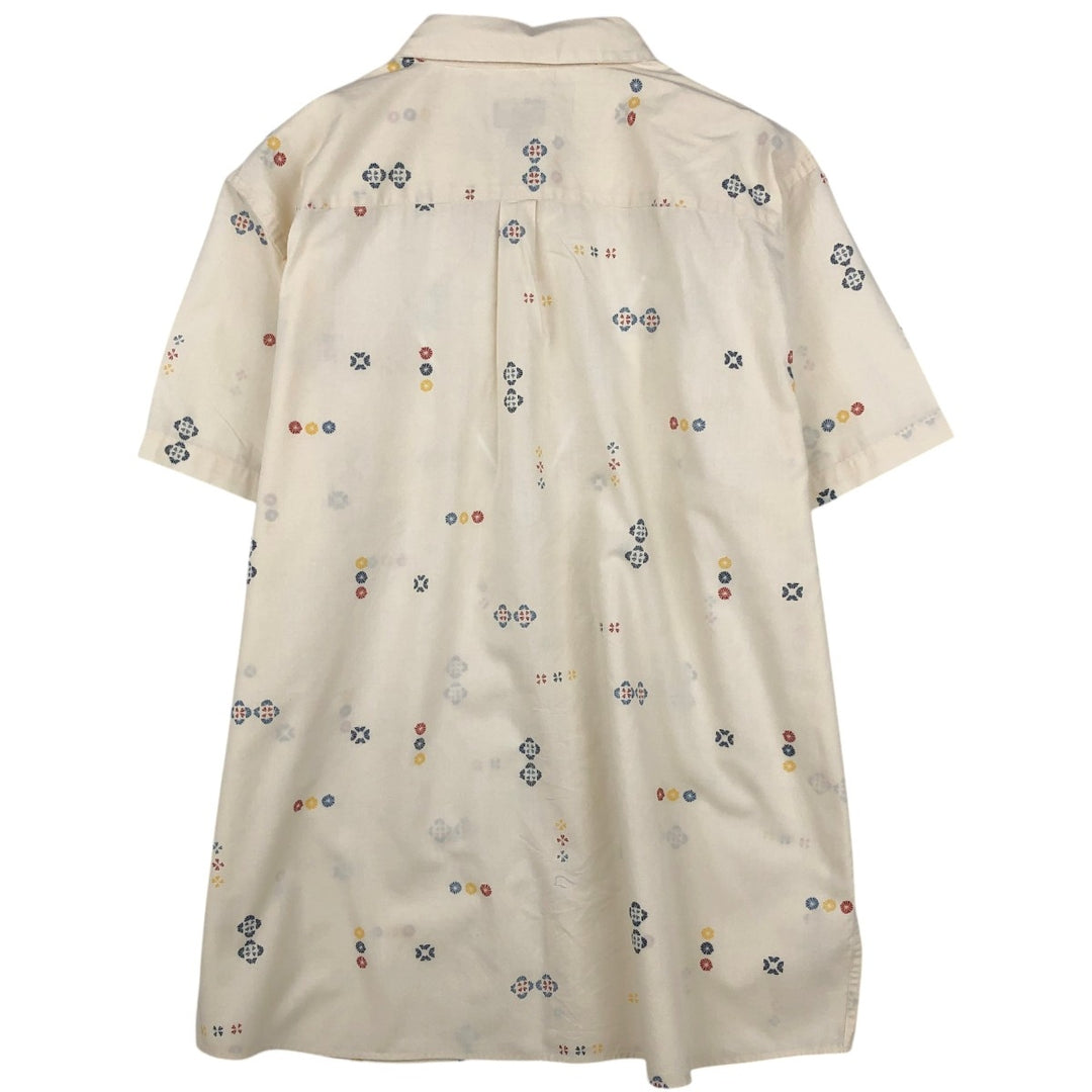 Patagonia 52691SP20 All-over print short-sleeved polycotton shirt, men's size XXL equivalent. Organic cotton ivory Vintage Second Hand
