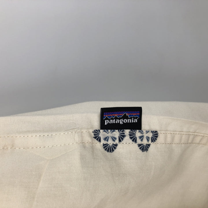 Patagonia 52691SP20 All-over print short-sleeved polycotton shirt, men's size XXL equivalent. Organic cotton ivory Vintage Second Hand
