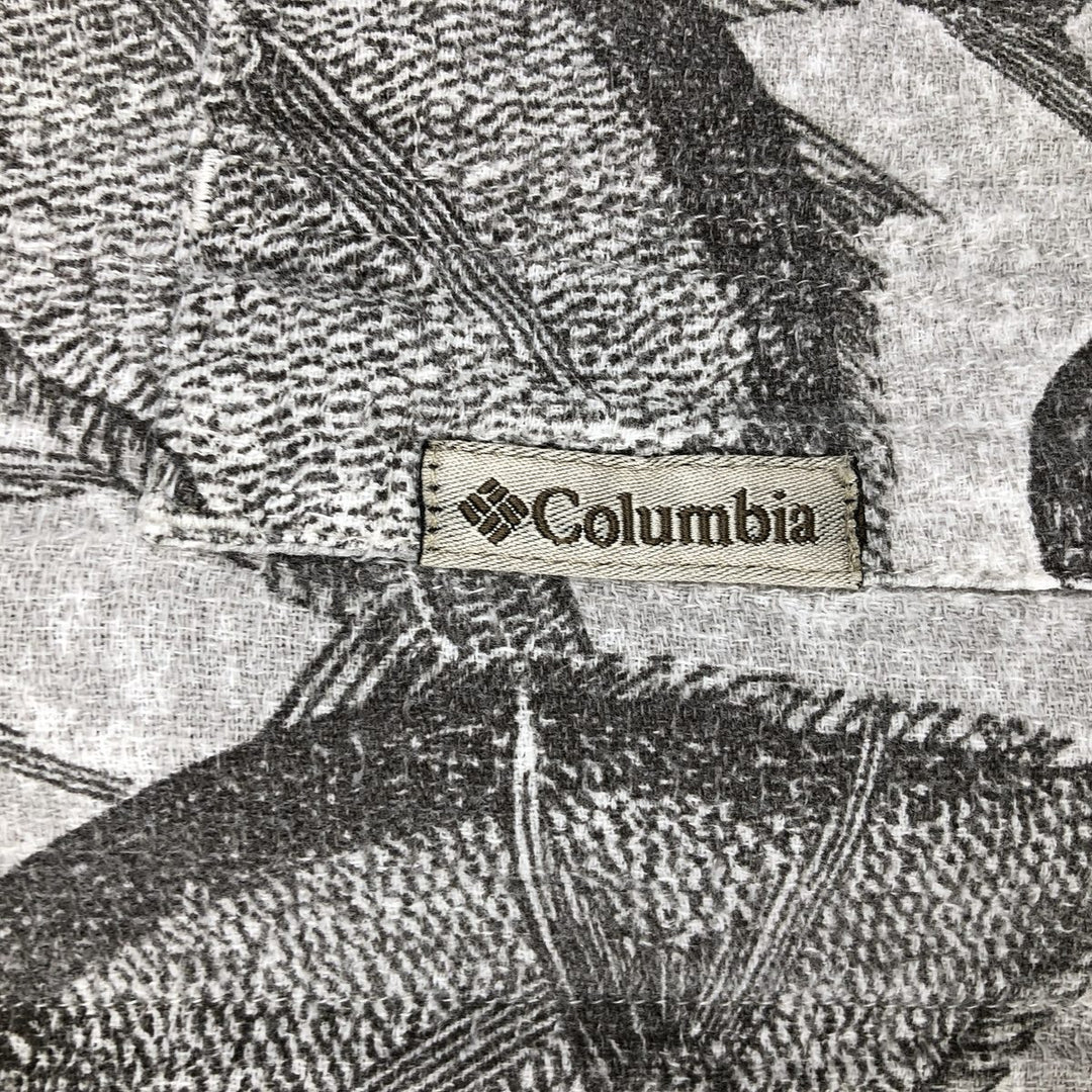 90s-00'S Columbia all-over fish print short-sleeved cotton shirt, boxy style, men's size XL equivalent, vintage. cotton gray type Vintage Second Hand
