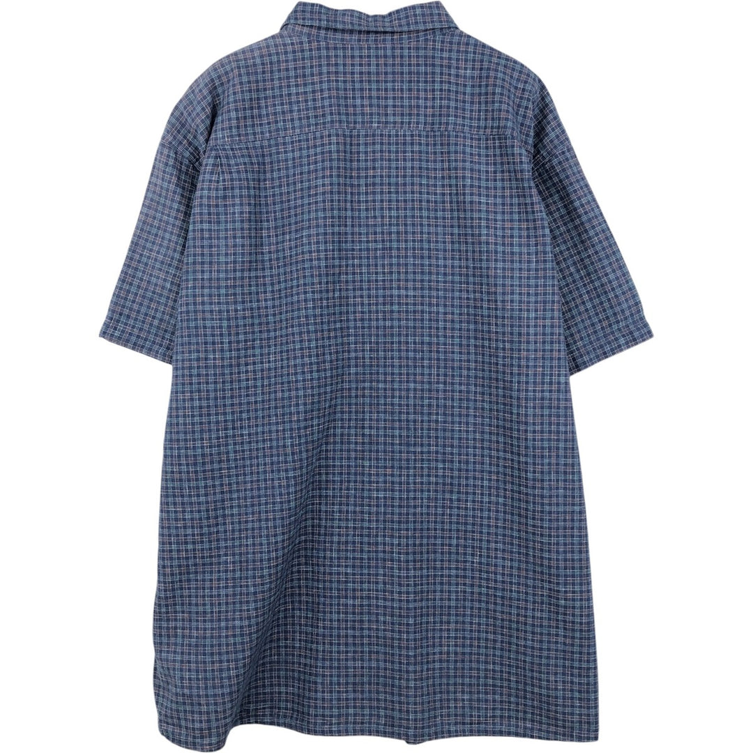 Patagonia Backstep Shirt 53139SP23 Check Pattern Short Sleeve Cotton x Hemp Box Shirt Men's XXL Equivalent Hemp blue type Vintage Second Hand