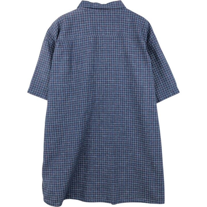 Patagonia Backstep Shirt 53139SP23 Check Pattern Short Sleeve Cotton x Hemp Box Shirt Men's XXL Equivalent Hemp blue type Vintage Second Hand