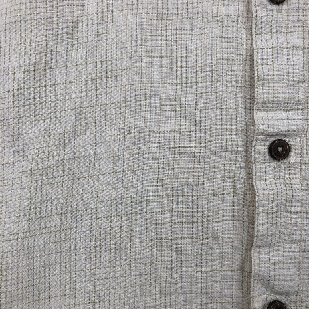 2000'S Patagonia 53141S7 Check Pattern Short-Sleeve Hemp Shirt, Boxy Shirt, Men's Size XL (approx.) Hemp unbleached Vintage Second Hand