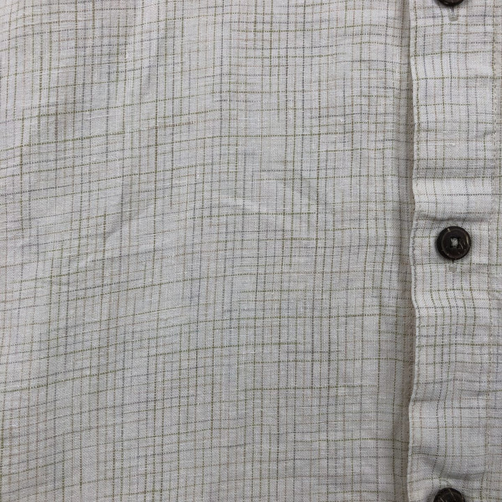 2000'S Patagonia 53141S7 Check Pattern Short-Sleeve Hemp Shirt, Boxy Shirt, Men's Size XL (approx.) Hemp unbleached Vintage Second Hand
