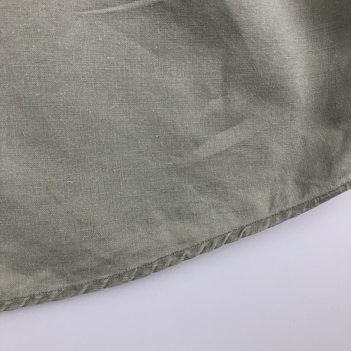 2000'S Eddie Bauer short-sleeved linen shirt, men's size M (approx.) linen Khaki type Vintage Second Hand