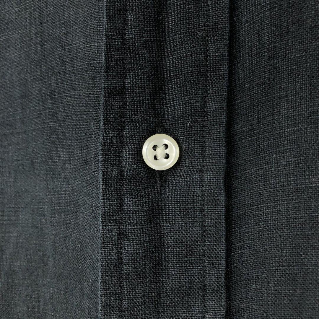 Ralph Lauren BLAKE short sleeve linen button down shirt, men's XL size linen black type Vintage Second Hand