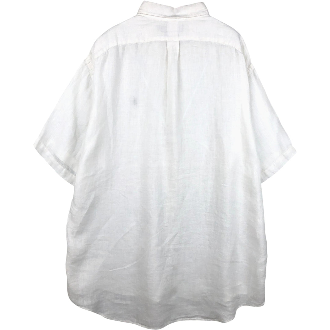 Ralph Lauren BLAKE short sleeve linen button down shirt, men's XL size linen white type Vintage Second Hand