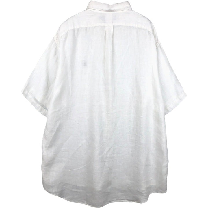 Ralph Lauren BLAKE short sleeve linen button down shirt, men's XL size linen white type Vintage Second Hand