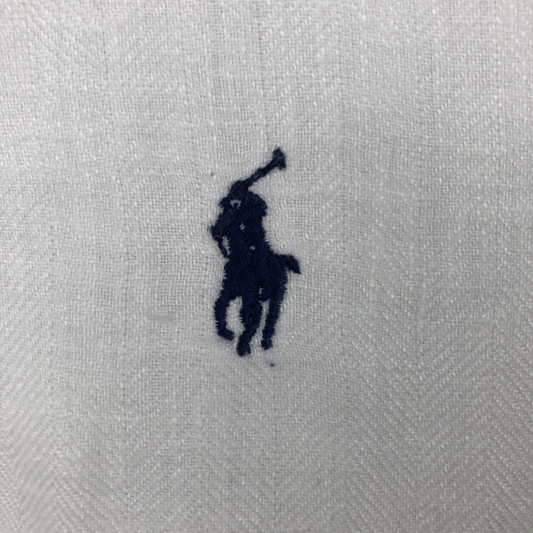Ralph Lauren BLAKE short sleeve linen button down shirt, men's XL size linen white type Vintage Second Hand