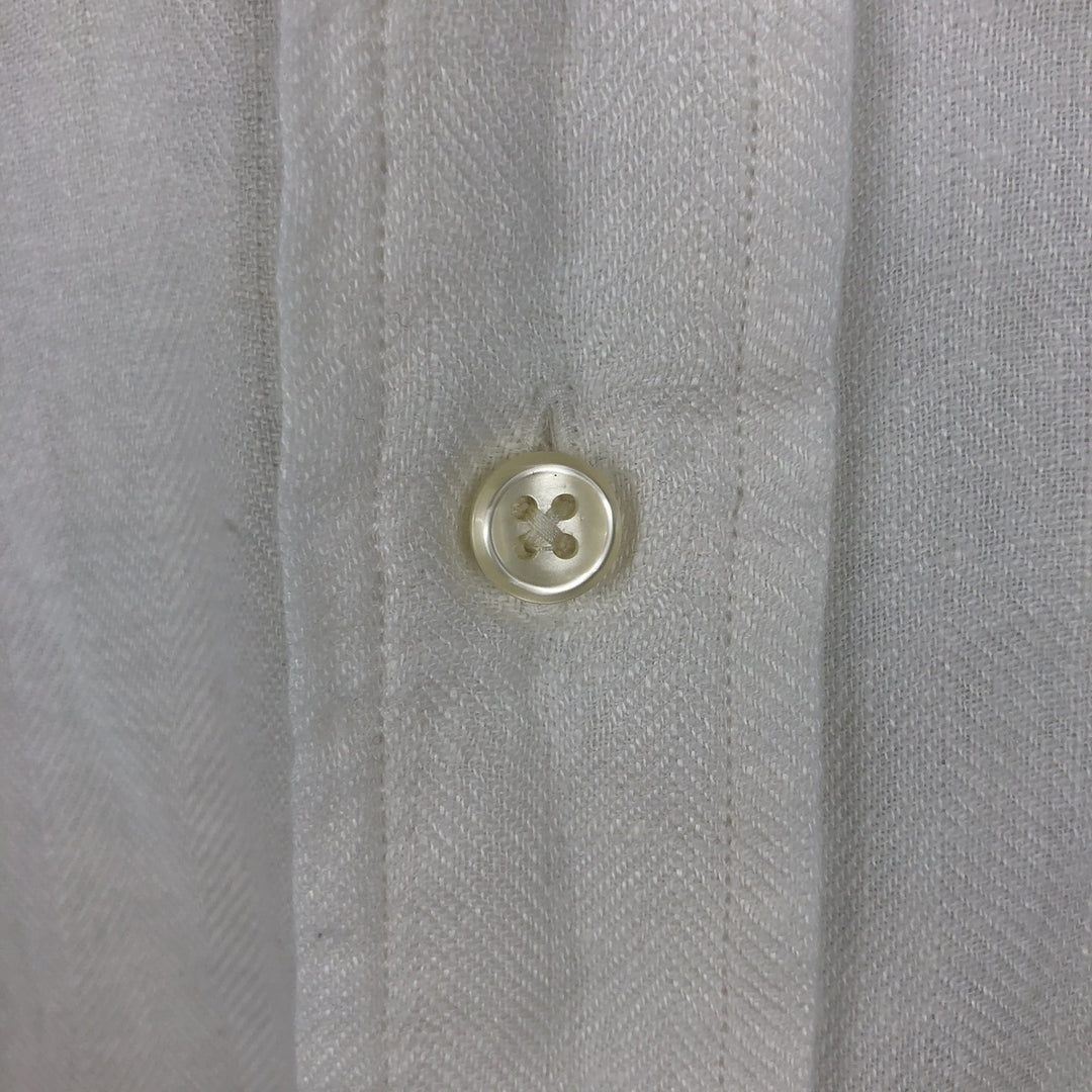 Ralph Lauren BLAKE short sleeve linen button down shirt, men's XL size linen white type Vintage Second Hand