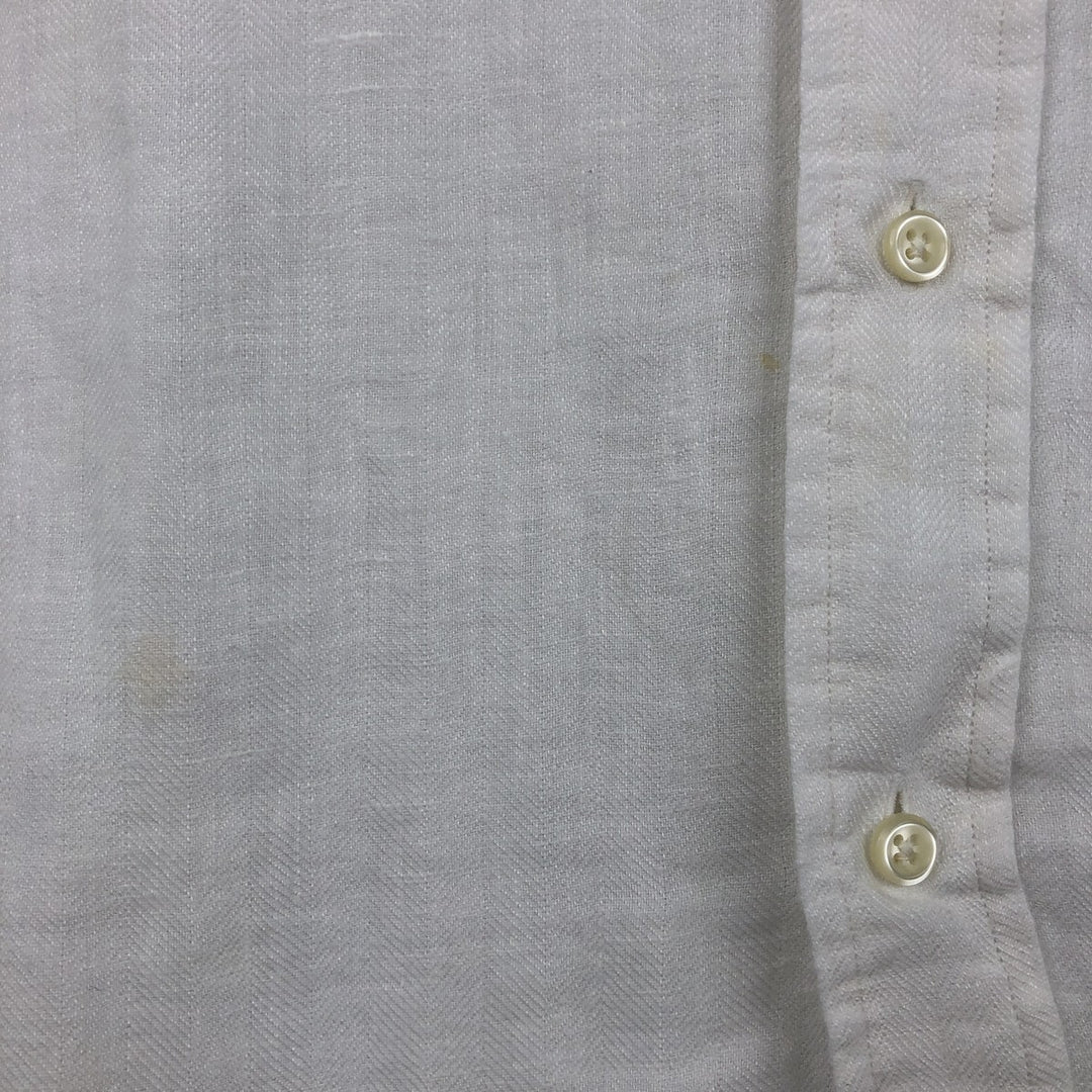 Ralph Lauren BLAKE short sleeve linen button down shirt, men's XL size linen white type Vintage Second Hand
