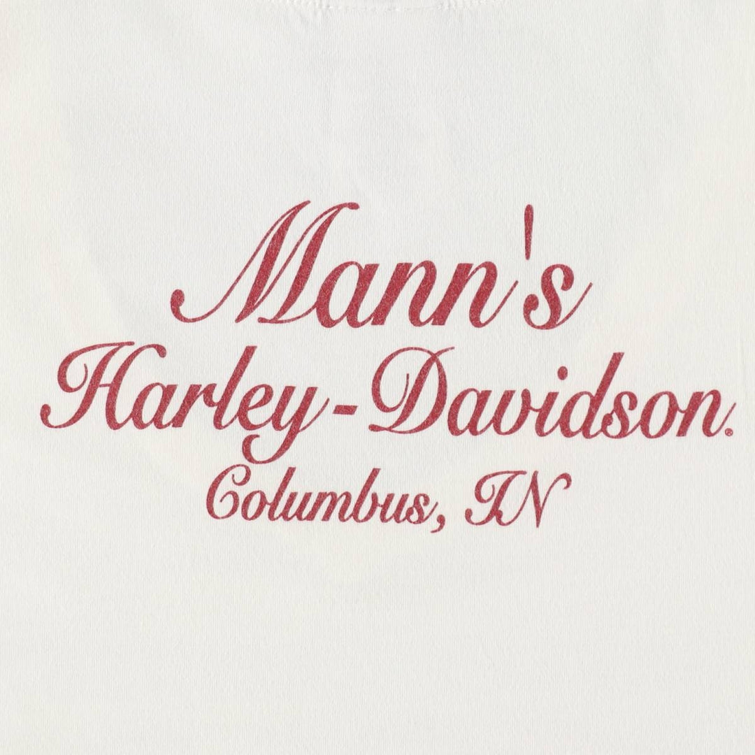 Harley-Davidson V-neck motorcycle bike T-shirt made in the USA, women's size equivalent to XXL cotton white type Vintage Second Hand