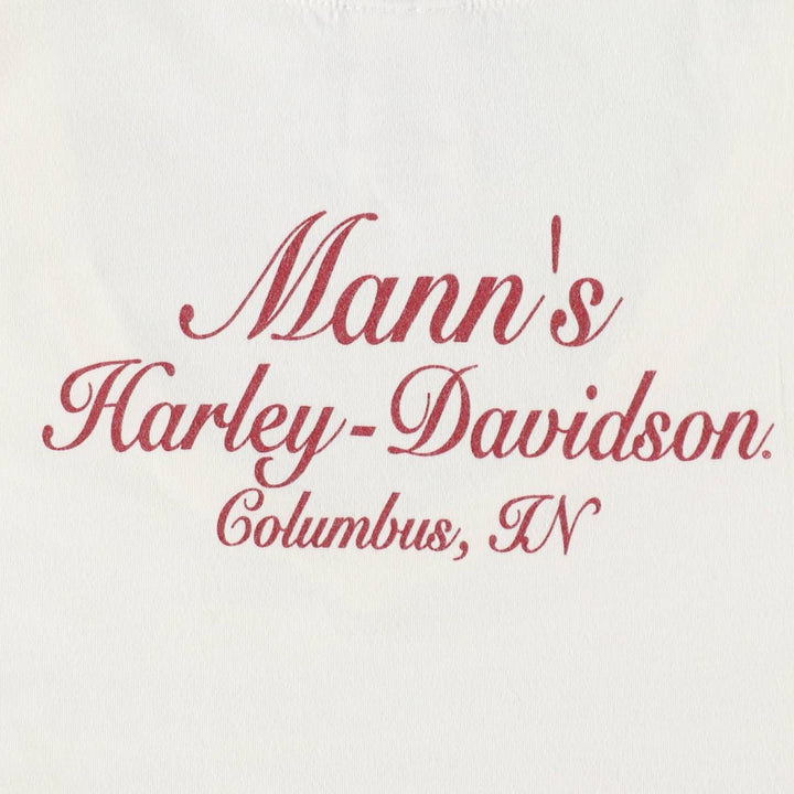 Harley-Davidson V-neck motorcycle bike T-shirt made in the USA, women's size equivalent to XXL cotton white type Vintage Second Hand