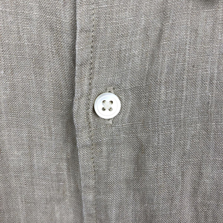 00'S Banana Republic Short Sleeve Linen Shirt Box Shirt Men's L Size linen gray type Vintage Second Hand