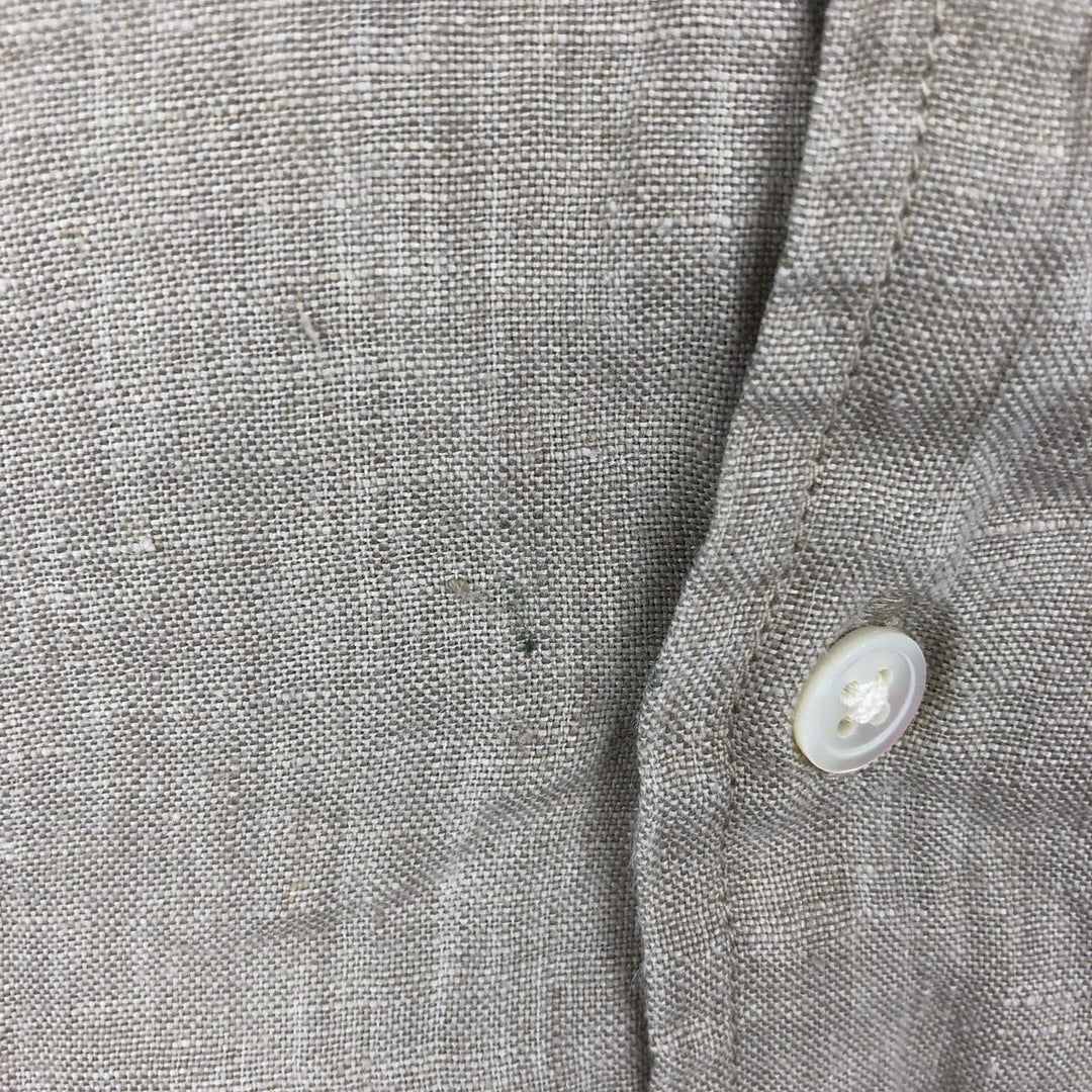 00'S Banana Republic Short Sleeve Linen Shirt Box Shirt Men's L Size linen gray type Vintage Second Hand