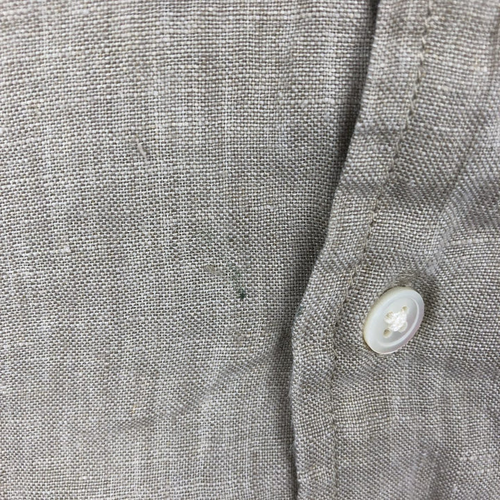 00'S Banana Republic Short Sleeve Linen Shirt Box Shirt Men's L Size linen gray type Vintage Second Hand